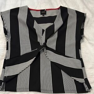 Black and White Striped Women's Top by
